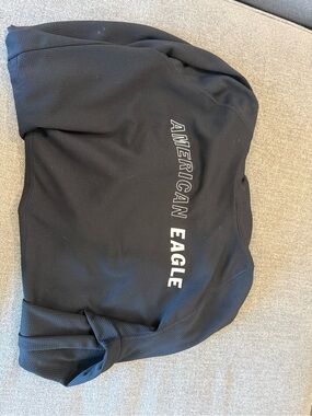 American Eagle Outfitters Black Crewneck Sweatshirt with White Logo